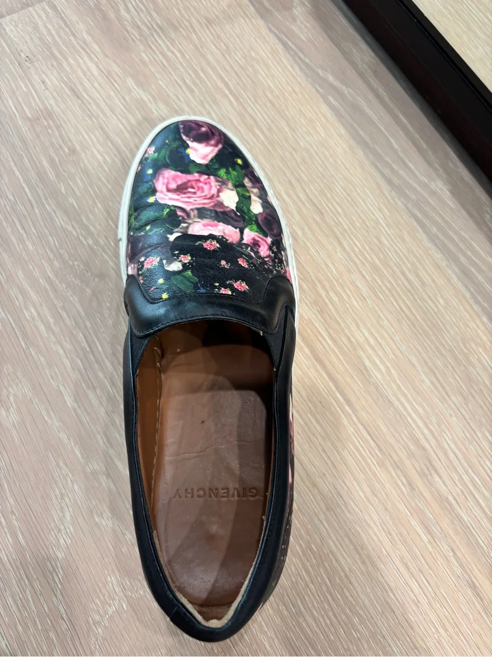 Givenchy Black Floral Slip-On Loafers